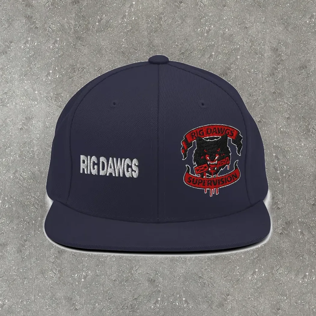 Wolf Patch Snapback in navy