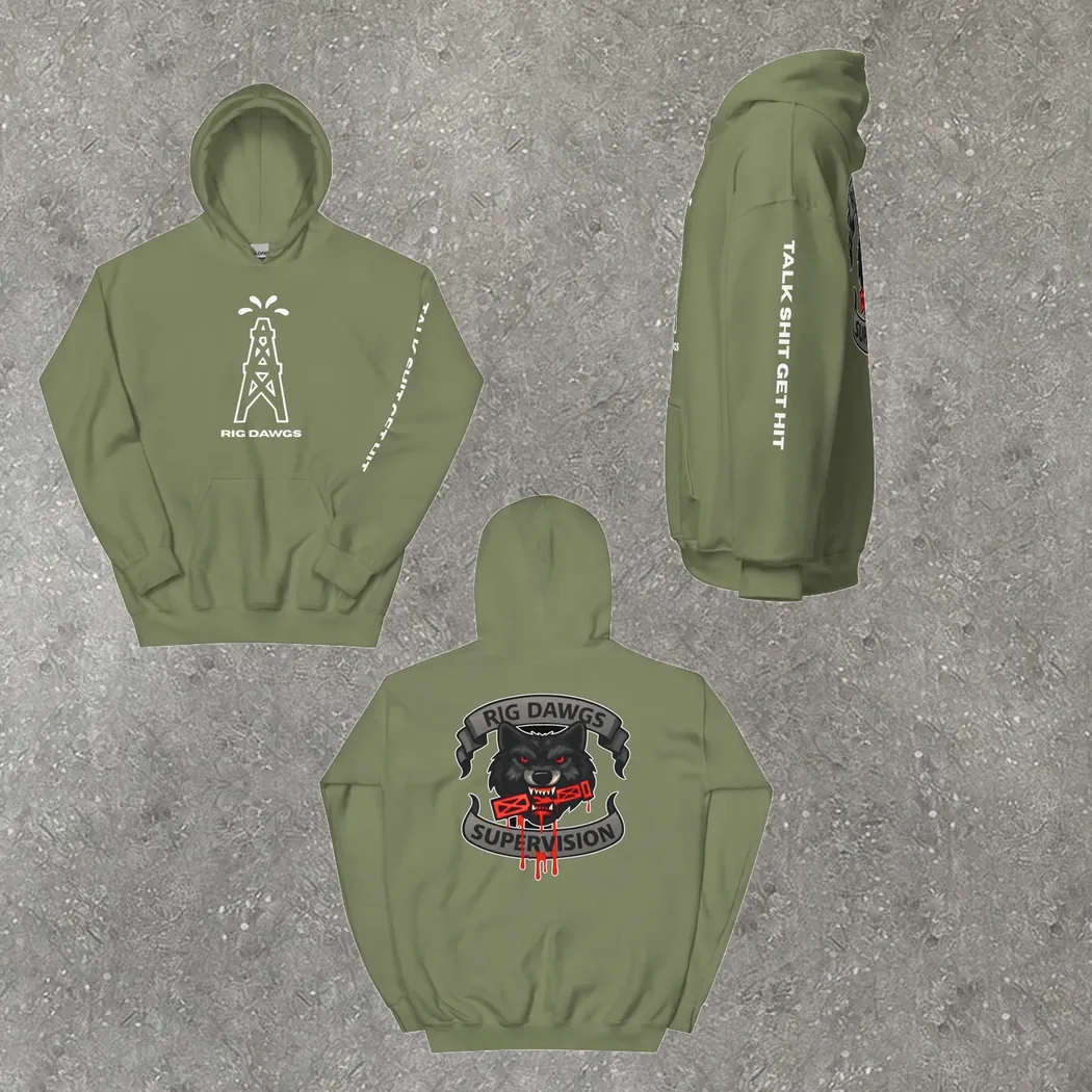 Talk Shit Get Hit Hoodie in army green